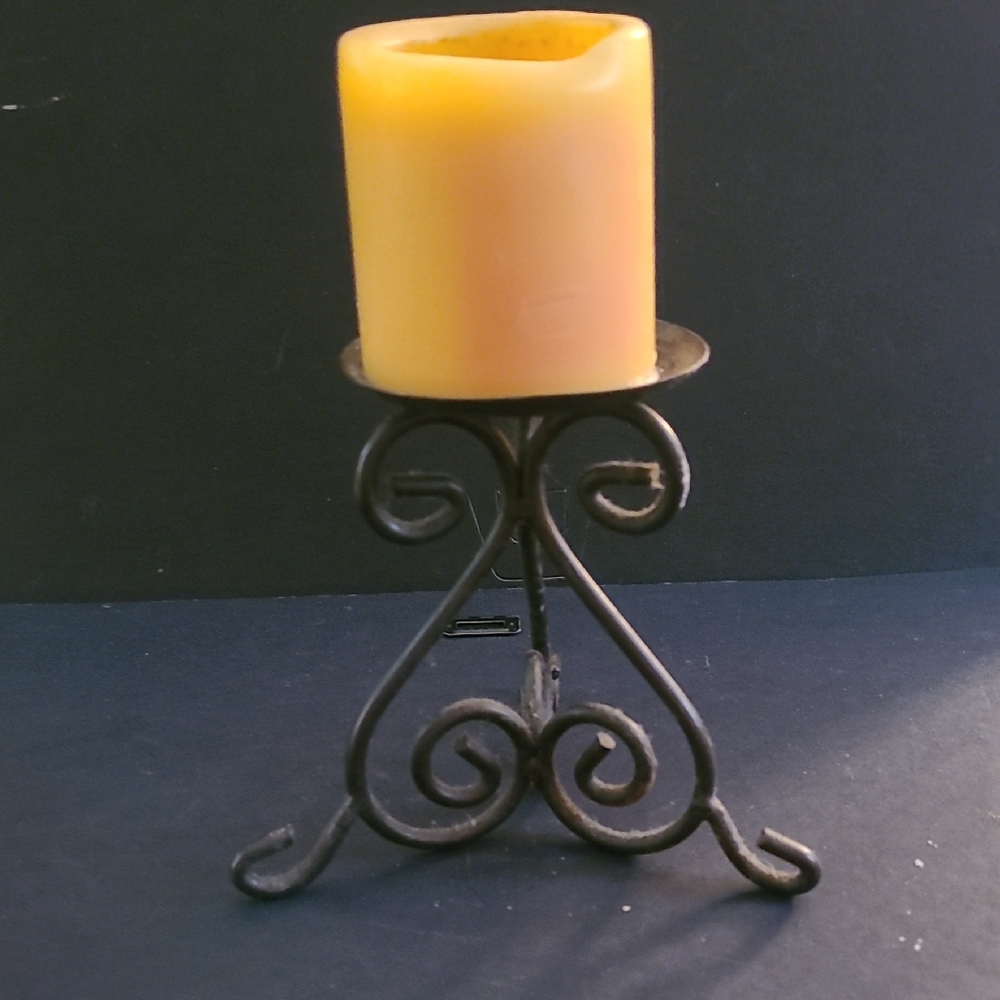 Elegant Black Iron Candle Holder